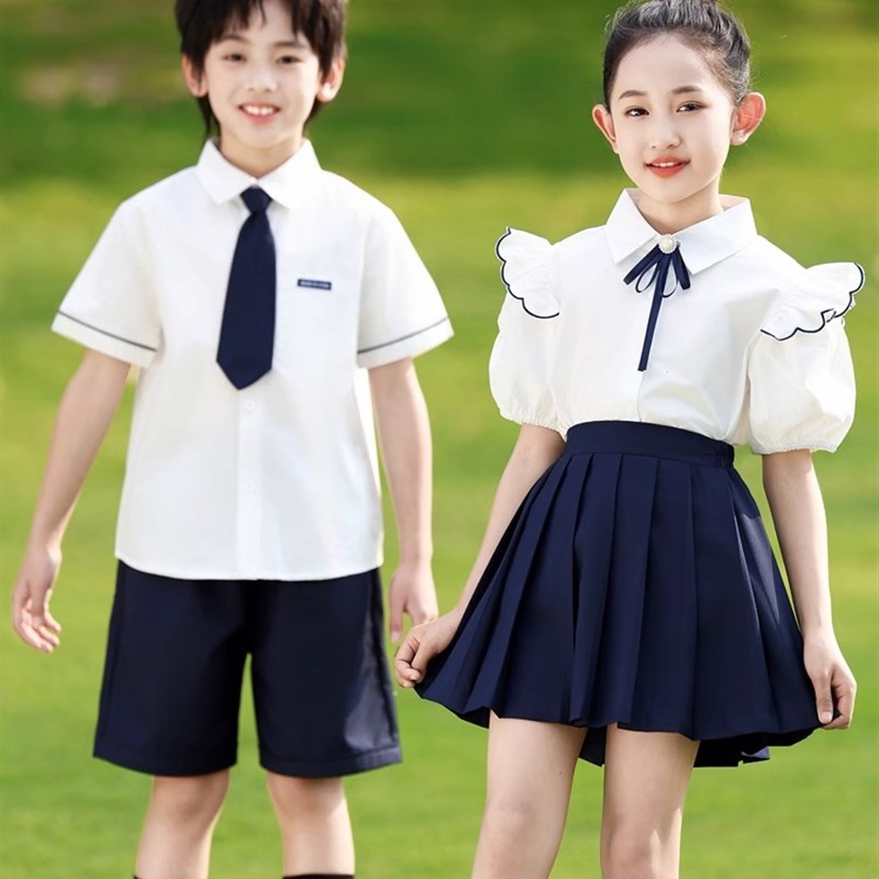 小学生校服英伦风六一大合唱表演服夏季幼儿园园服毕业照班服套装