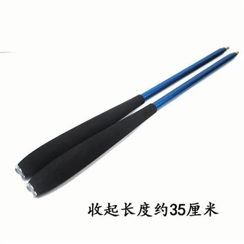 纯碳素伸缩空竹抖杆专卖四节1.2米斜孔小空竹杆长杆泡沫手柄铜头