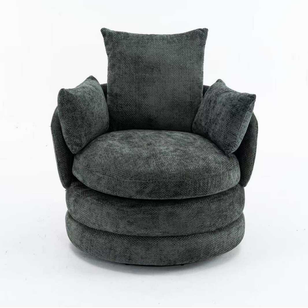 巨无霸汉堡沙发360°旋转客厅卧室懒人凳子大实木框架