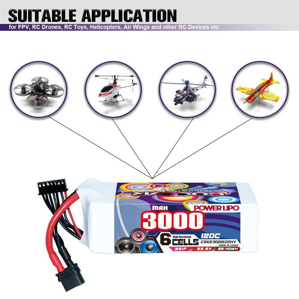 CODDAR鹰氪3000MAH 6S 22.8V 120C车模固定翼6寸穿越机高压锂电池