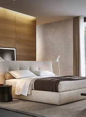 poliform极简布艺高靠背主卧1.8米小户型 RAVER设计师现代简约床