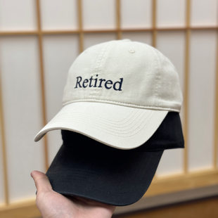韩版Retired字母刺绣鸭舌帽子女时尚休闲遮阳百搭软顶潮流棒球帽