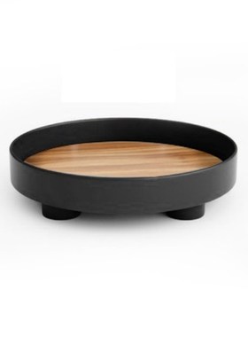 创意圆形收纳托盘果盘储物摆件简约家居客厅样板房桌.面摆放软装