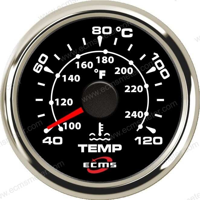ECH防水螺纹多色背光柴油发动机汽车改装车船舶用步进电机水温表