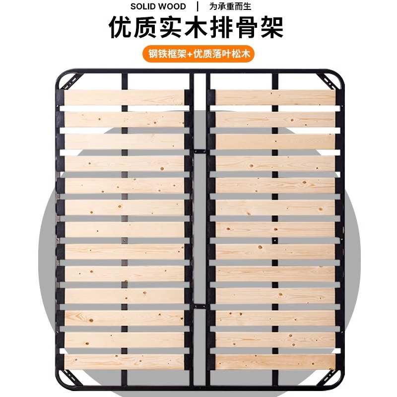 排骨架床板支撑架榻榻米床架1.8米1.5米无床头可折叠实木床架图片