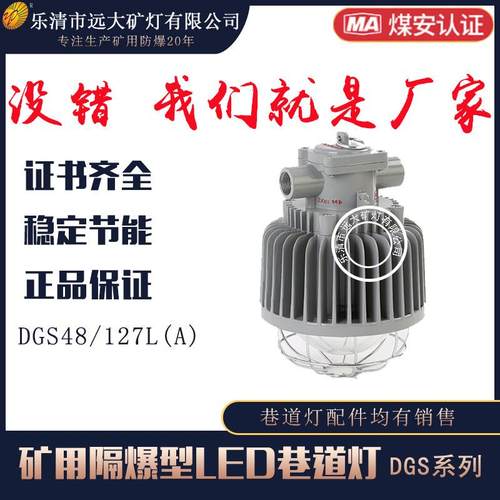 生产矿用LED巷道灯DGS48/127L(B)矿用隔爆型巷道灯48W127V