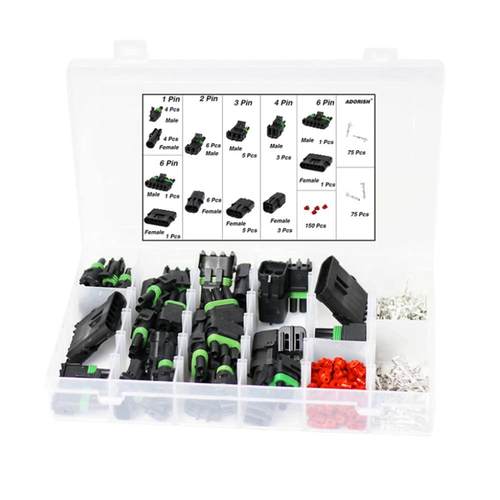 340件防水自动电气线连接器端子插头组合套件1/2/3/4/6针DJ3061Y