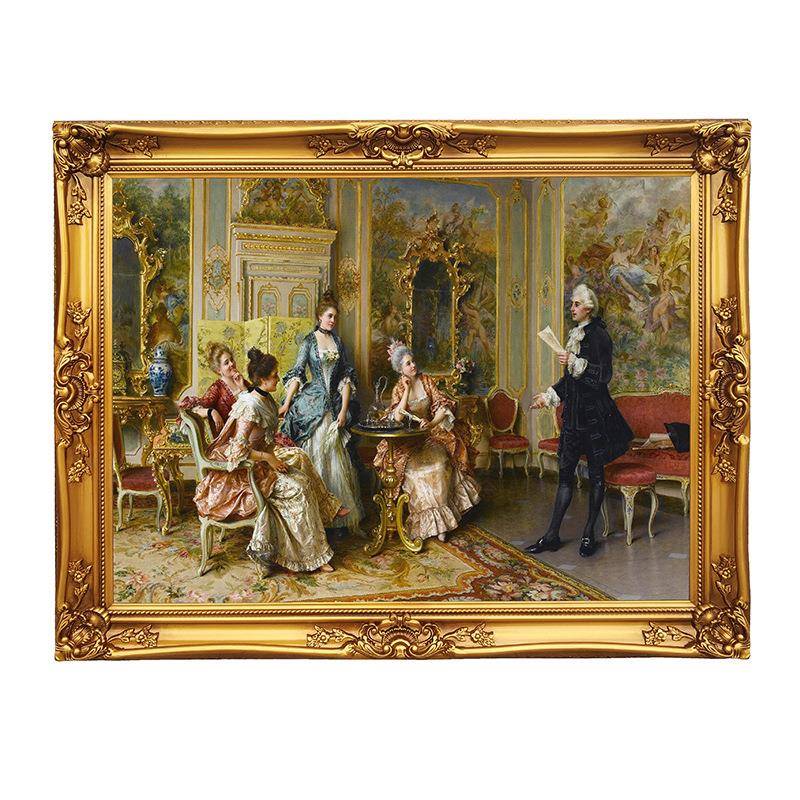 欧式复古客厅油画框婚庆背景布置装饰框KTV沙发餐厅壁挂实木相框