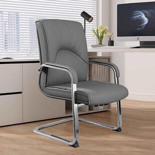 舒服久坐不累靠背椅办公室会议椅皮质高档办公椅钢制弓形电脑椅