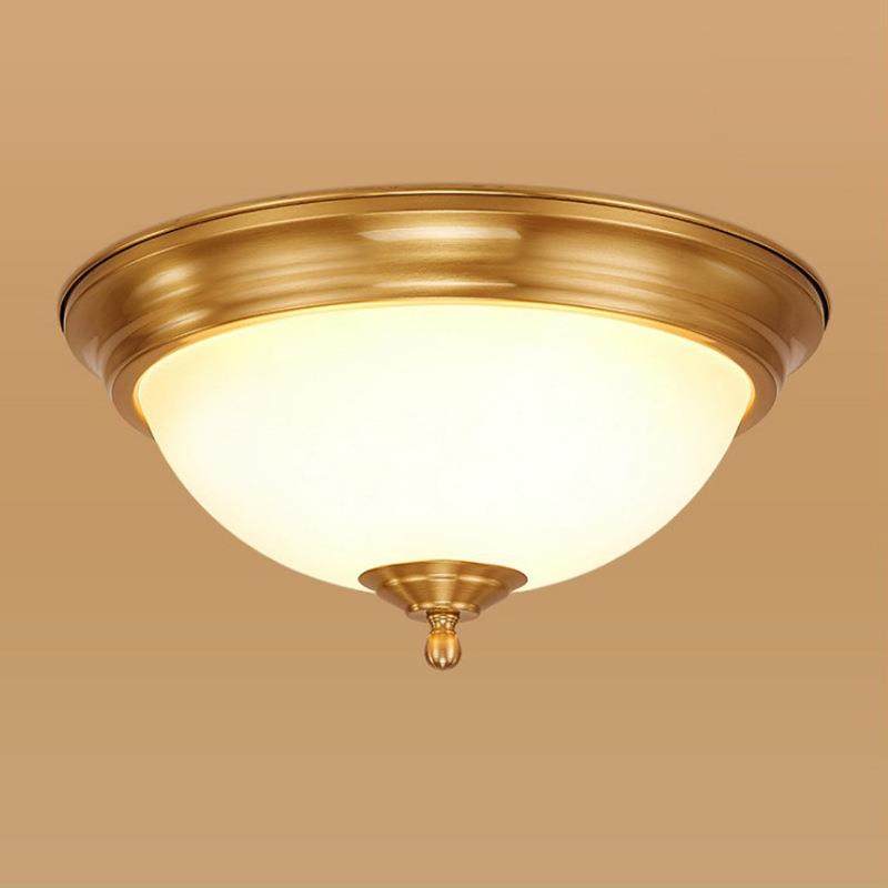 美式简约全铜阳台吸顶灯e27灯泡LED吸顶灯纯铜小卧书房过道灯具