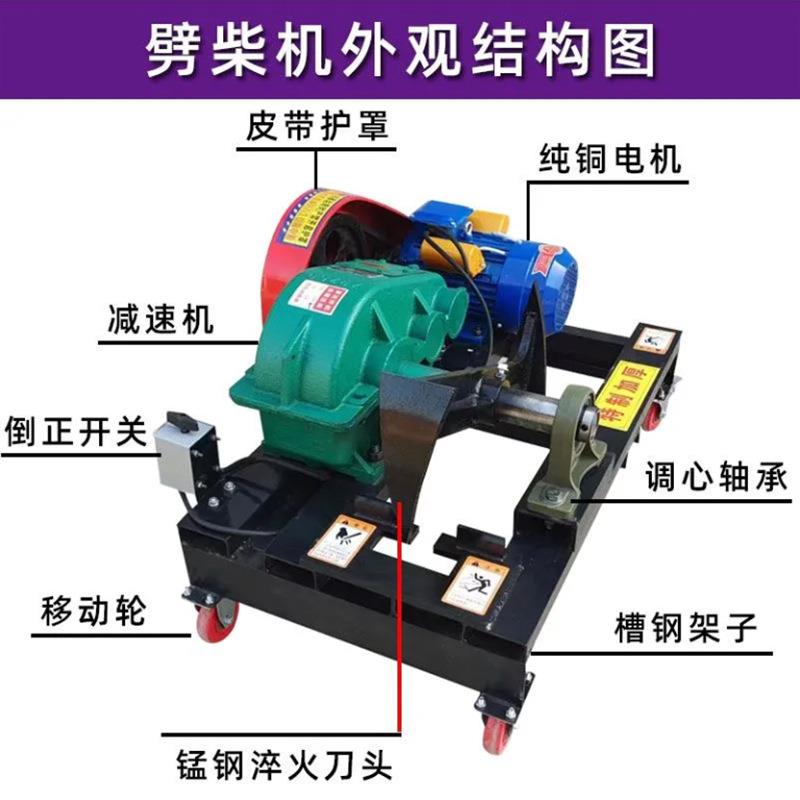 全自动电动劈柴机220V农村家用商用大功率破柴机380V破劈木材神器