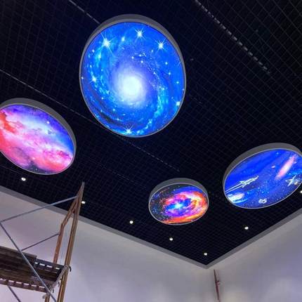 圆形广告灯箱厂家制作高清画面LED超亮照明展示卡布软膜灯箱