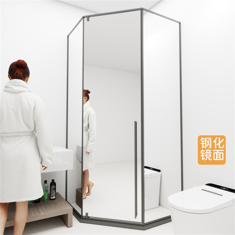 家用钻石型淋浴房钢化玻璃浴室干湿G分离隔断卫生间玻璃门定制