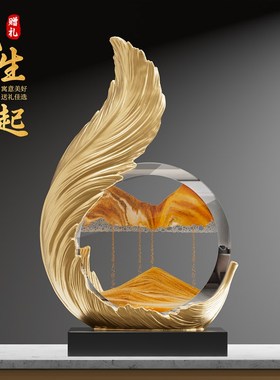 风生水起流沙画酒柜装饰品t摆件轻奢高档客厅电视柜办公室2025新