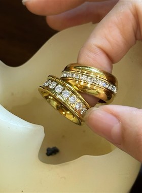 734号 可洗澡宽版北欧神话戒指镀金高版本戒指食指Y百搭欧美夸张