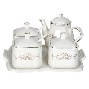 厨房用品陶瓷调料盒套装家用组合装调味瓶盐醋壶作料盒调料瓶