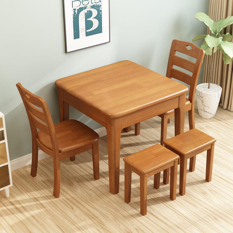 歺桌实木餐桌椅组合小户型饭桌正方形原木西餐80宽方桌八仙桌厂家