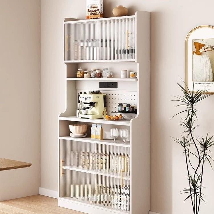 超薄窄款实木原木餐边柜靠墙一体家用现代简约厨房客厅置物架酒柜