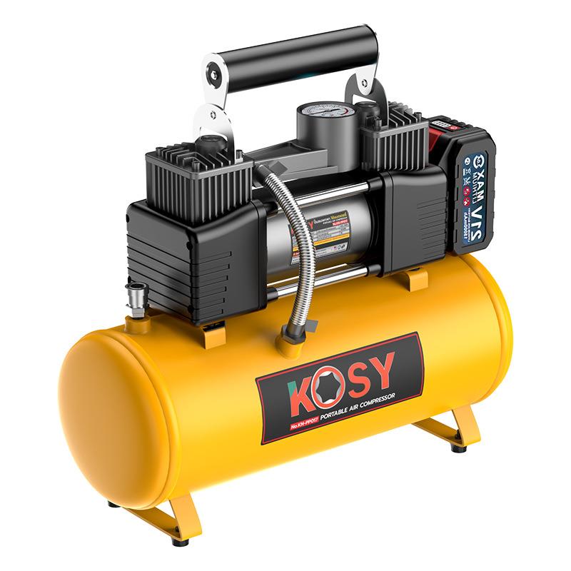 锂电21v便携式空压机小型充电喷漆笔式木工换胎大功率无线充气泵