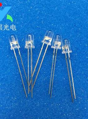 5MM白发橙色led发光二极管直插灯珠f5长脚橙光高亮橙灯