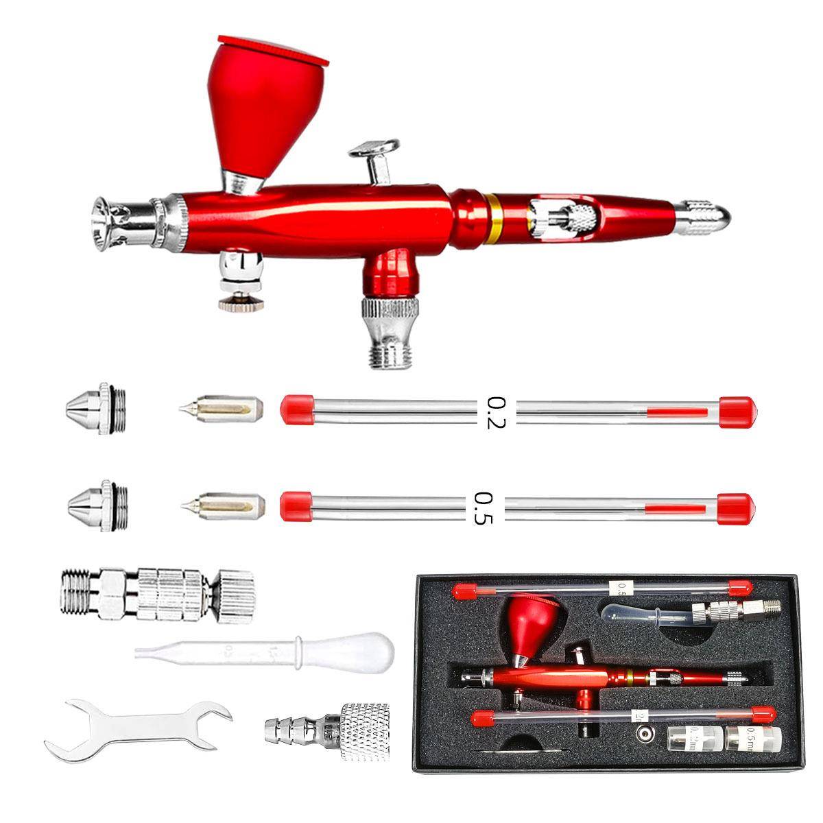 M180喷笔上色彩绘汽车喷漆笔美工模型美术喷绘笔0.2-0.3-0.5mm