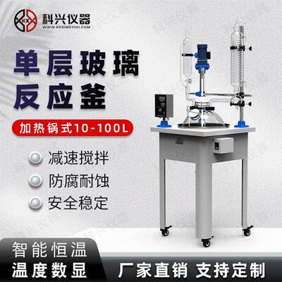 上海科兴单层玻璃反应釜电加热套加热锅式实验室搅拌器直销
