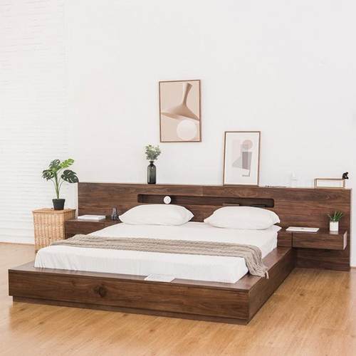 北欧日式储物全实木床黑胡桃木现代简约双人1.8米主卧床榻榻米