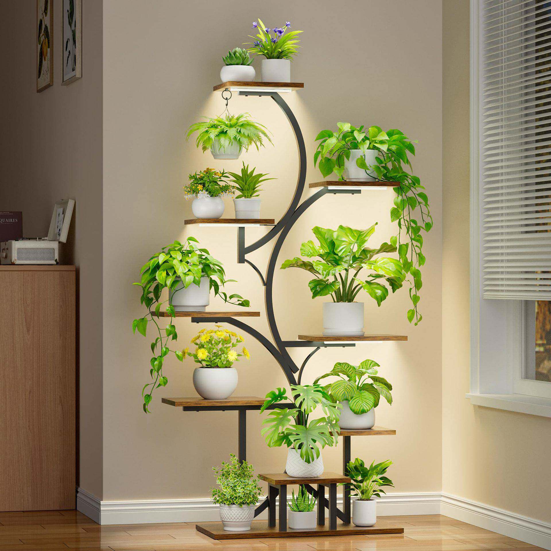 室内植物支架9层室内植物架角落植物架花架客厅用S形植物架