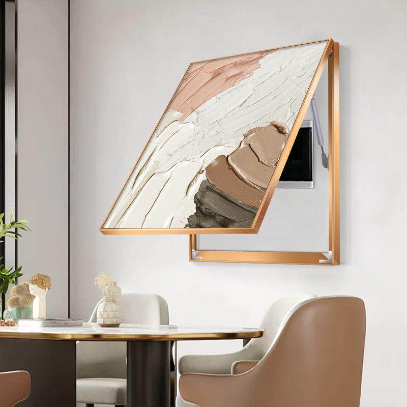 简约抽象现代电表箱装饰画竖版餐厅多媒体电闸盒餐边柜配电箱挂画