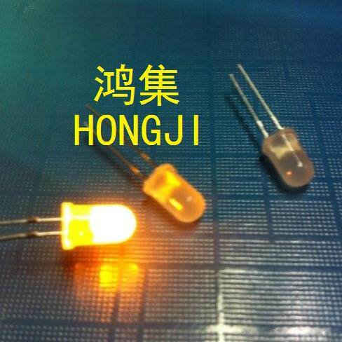 5mm雾状散光蜡烛闪黄色渐变仿真如火焰自动闪烁LED灯珠发光二极管