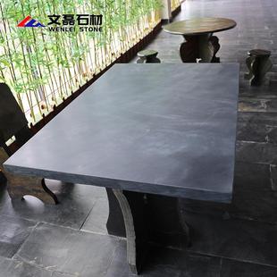 青石板天然石材大板桌板茶台石材原板诧寂风岩板成品古风石桌面板