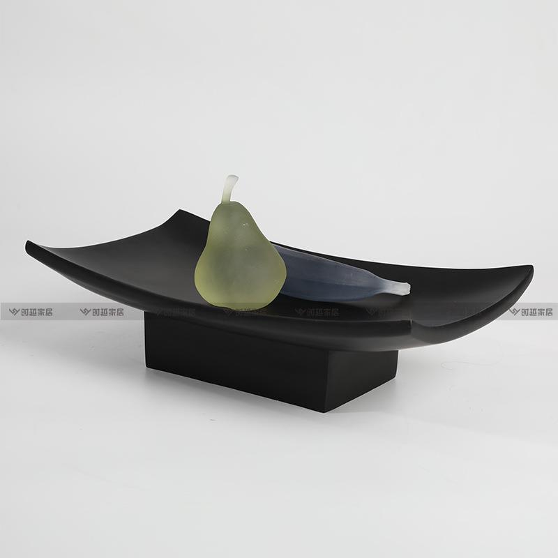 中古树脂干果盘大气客厅家用轻奢高档茶几高级感小众水果盘摆件