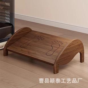 新款实木脚踏板办公桌下垫脚板腿部放松支架倾斜踏板实木踩脚凳