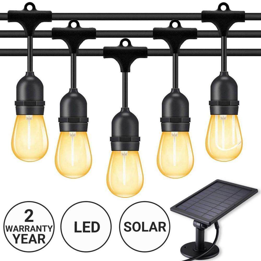 太阳能S14LED防水灯串庭院灯室内外婚礼装饰RGB灯串跑码串灯