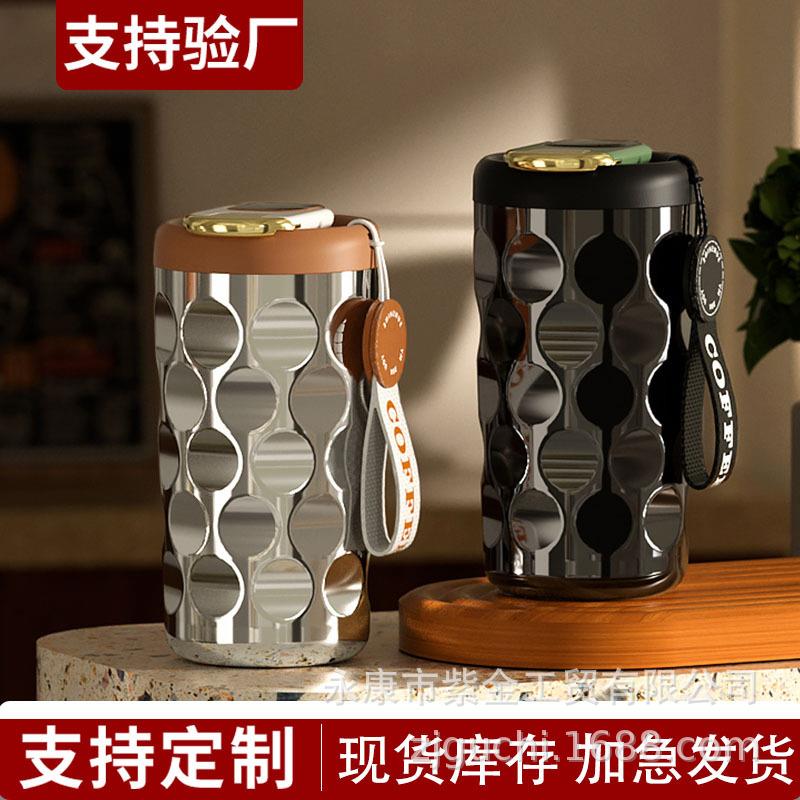 316不锈钢保温杯女高颜值陶瓷内胆定制咖啡杯车载便携吸管保冷杯