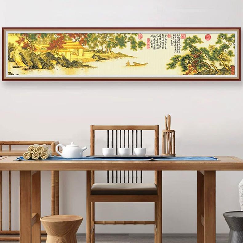 【折扣价】溪山渔隐图十字绣2025年新款线绣客厅大幅经典水传世名