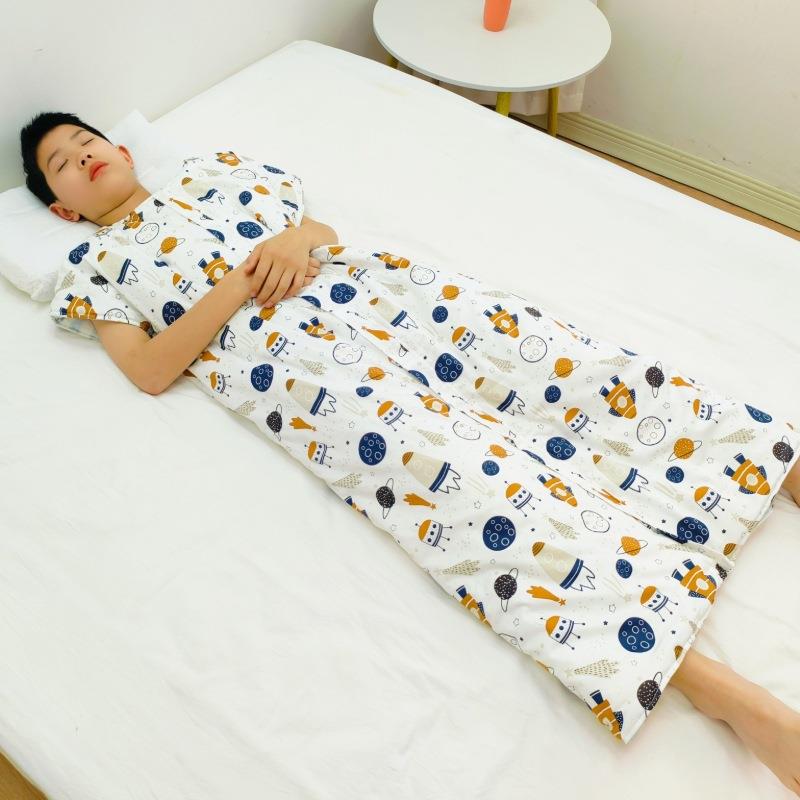 【折扣价】中大儿童露脚夹棉背心式纯棉睡袋宝宝学生春夏秋冬无袖