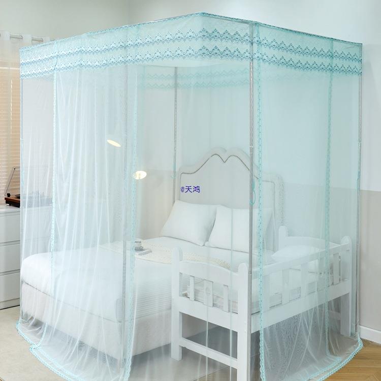 【折扣价】拼接加宽子母床落地式宫廷蚊帐家用大小床合并三开门加