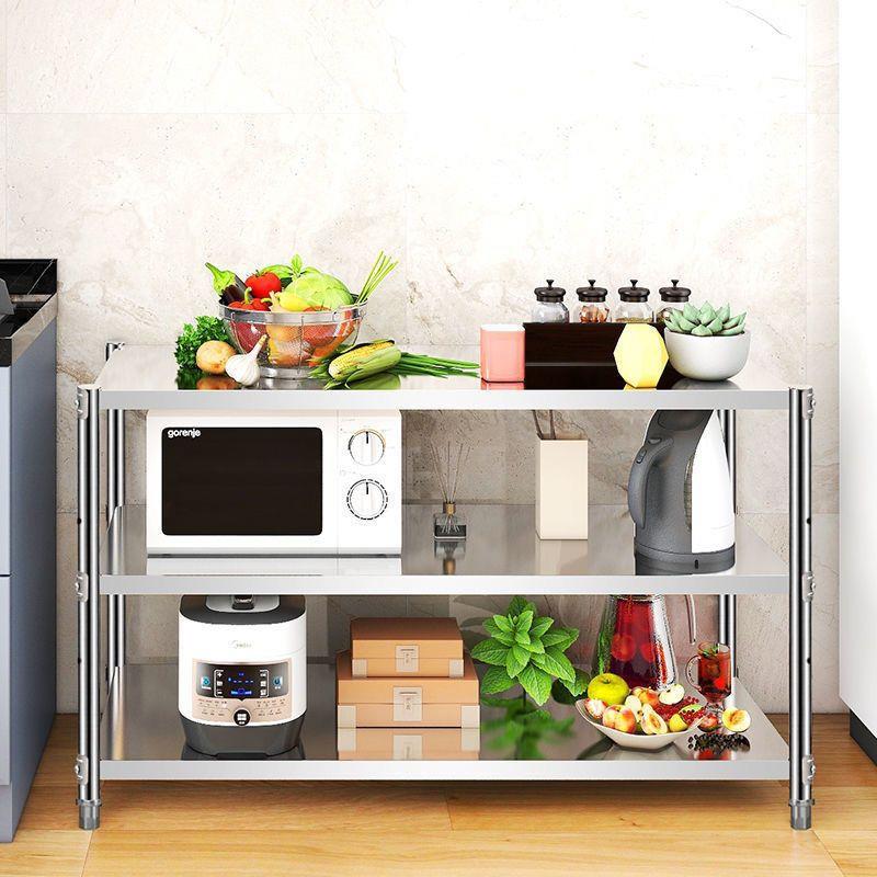 【折扣价】不锈钢货架置物架多层家用厨房架子橱柜多功能储物架落