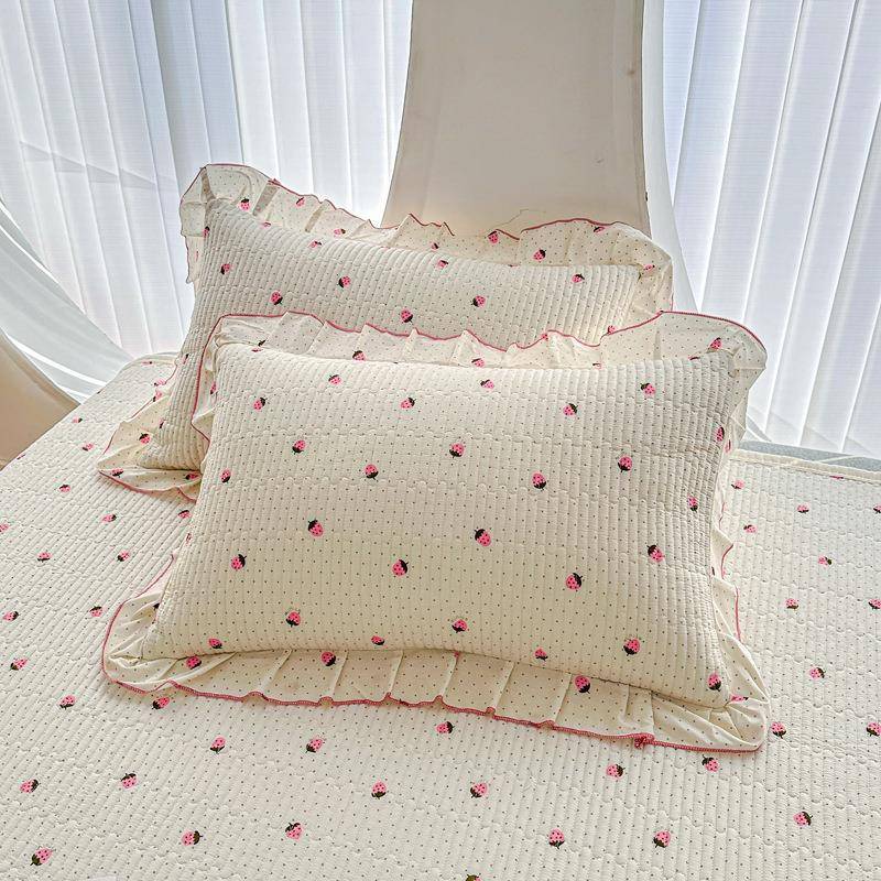 【折扣价】A类母婴级纯棉花边床盖单件四季用100全棉榻榻米炕盖床