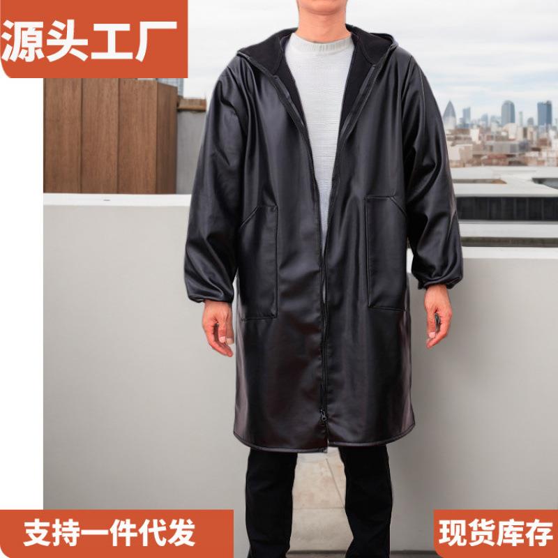 【折扣价】杀猪服仿皮pu冬养殖场屠宰水产杀鱼加厚肥皮大褂工作服