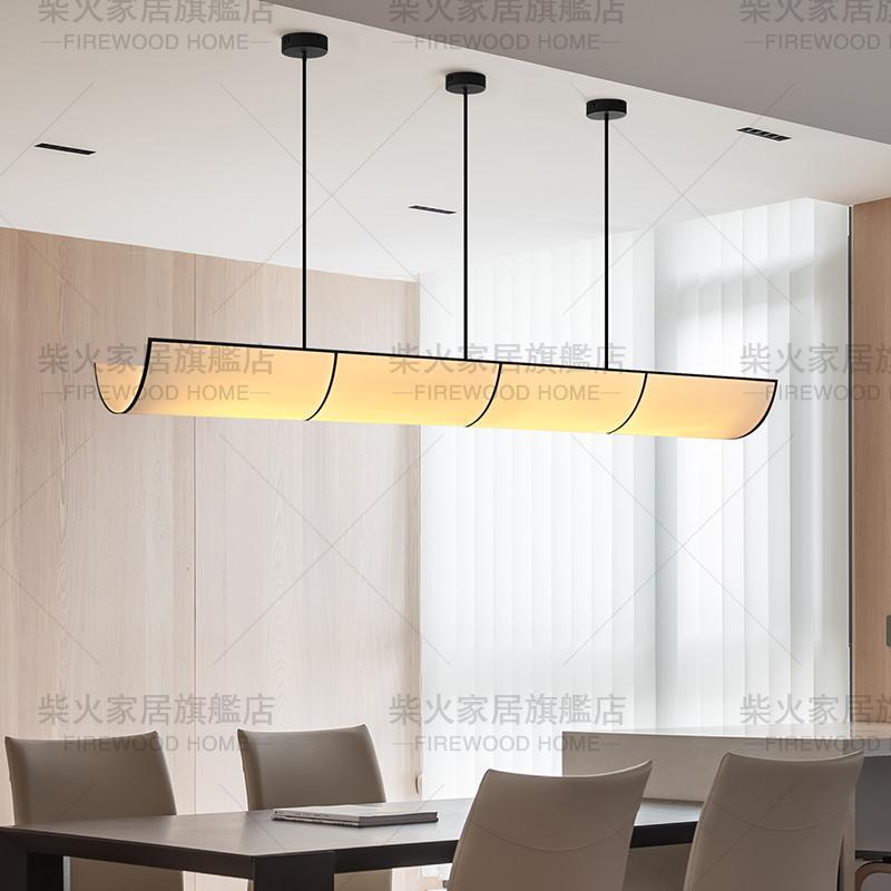 餐厅长条吊灯日式极简中古风吧台一字咖啡店餐饮商用装饰收银台灯
