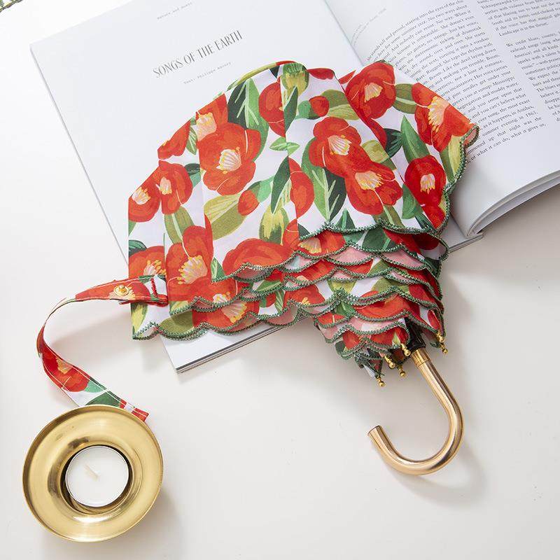 xyt出口郁金香花朵刺绣边无涂层清新超轻晴雨遮阳三折叠雨伞,农机/农具/农膜,其它农用工具,淘宝优惠券,粉丝福利购,淘宝优惠卷