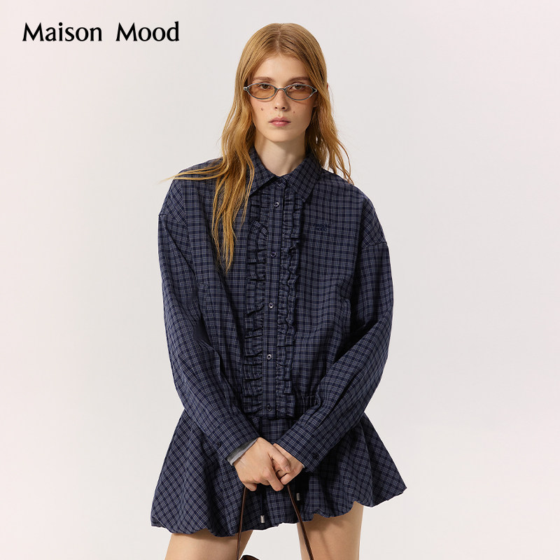 MaisonMood格纹衬衫外套