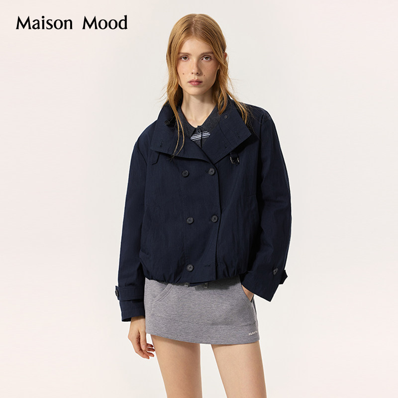 Maison Mood2026秋冬新款复古时尚立领双排扣夹克短外套193107303