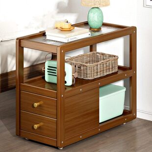 卧室小实木带抽极窄床头柜置物架卧室茶几型沙发边几现代简约家用