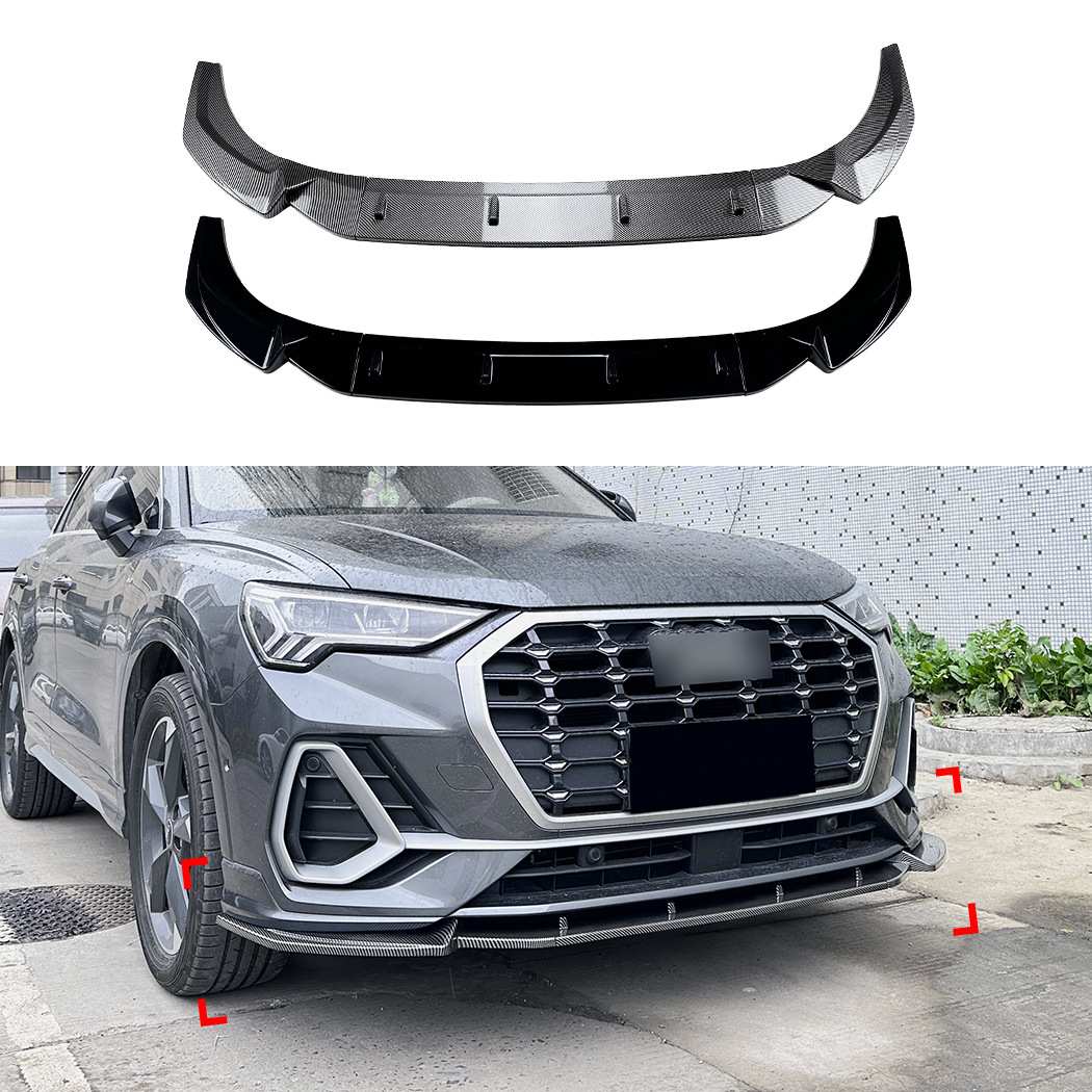适用奥迪Q3 F3 Sline 2019+ 前杠前唇前铲外饰空力套件改装