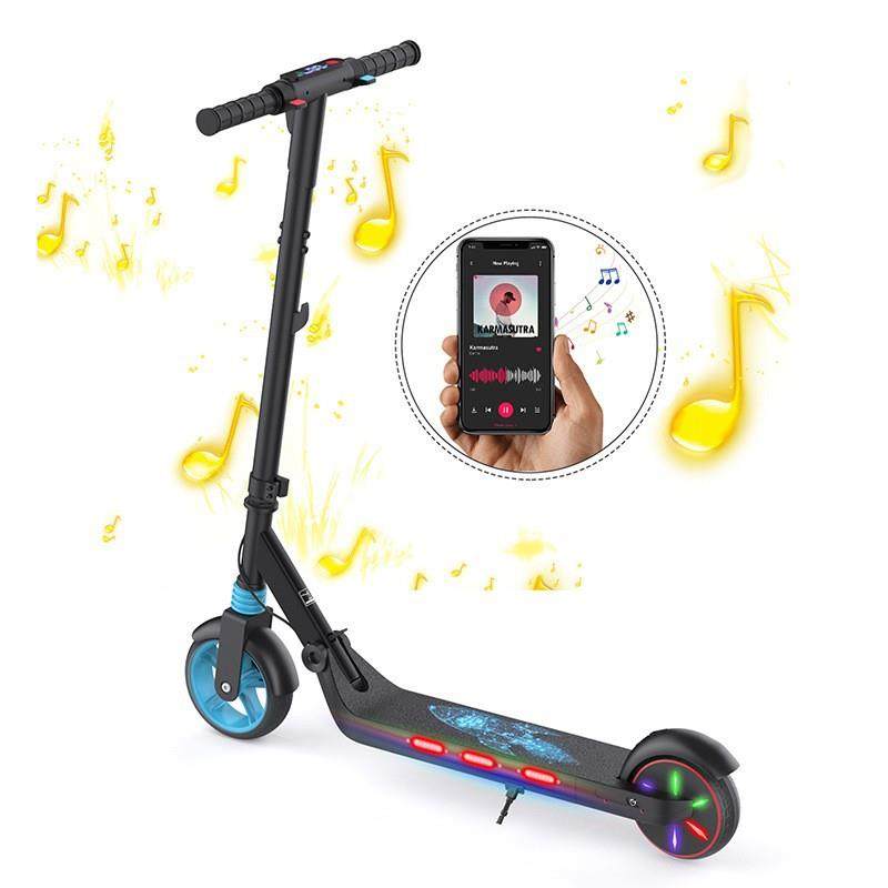 FX-11儿童电动滑板车带蓝牙音乐彩灯前减震数码仪表可折叠多功能