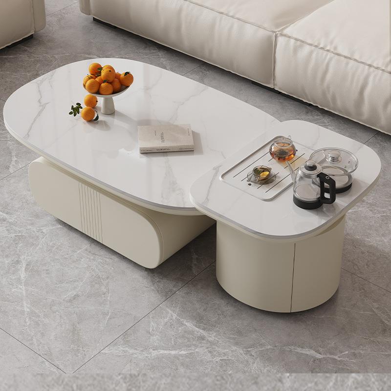 新岩板功夫茶几电视柜客厅家用小户型现代轻奢可移动茶台泡茶一体