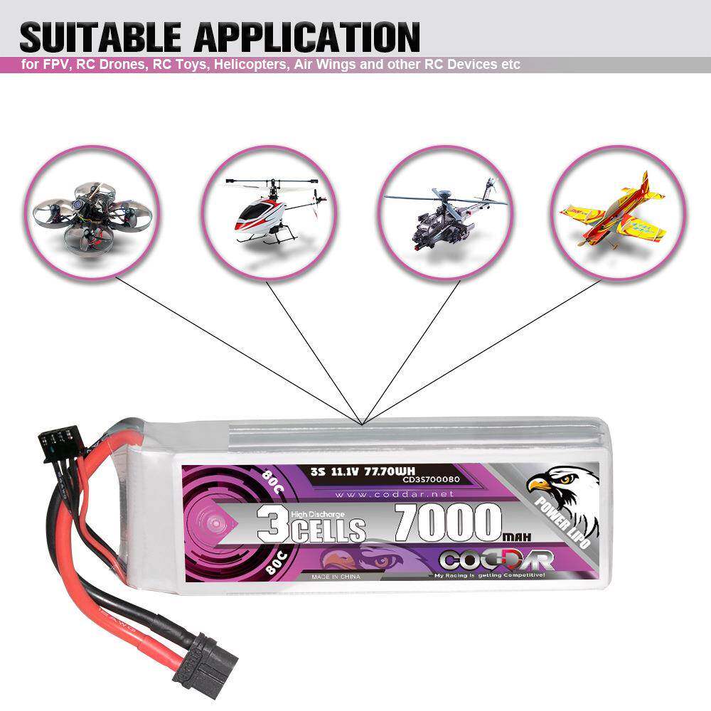 鹰氪CODDAR 7000MAH 3S 11.1V 80C航模RC1/8车模船模锂电池高倍率
